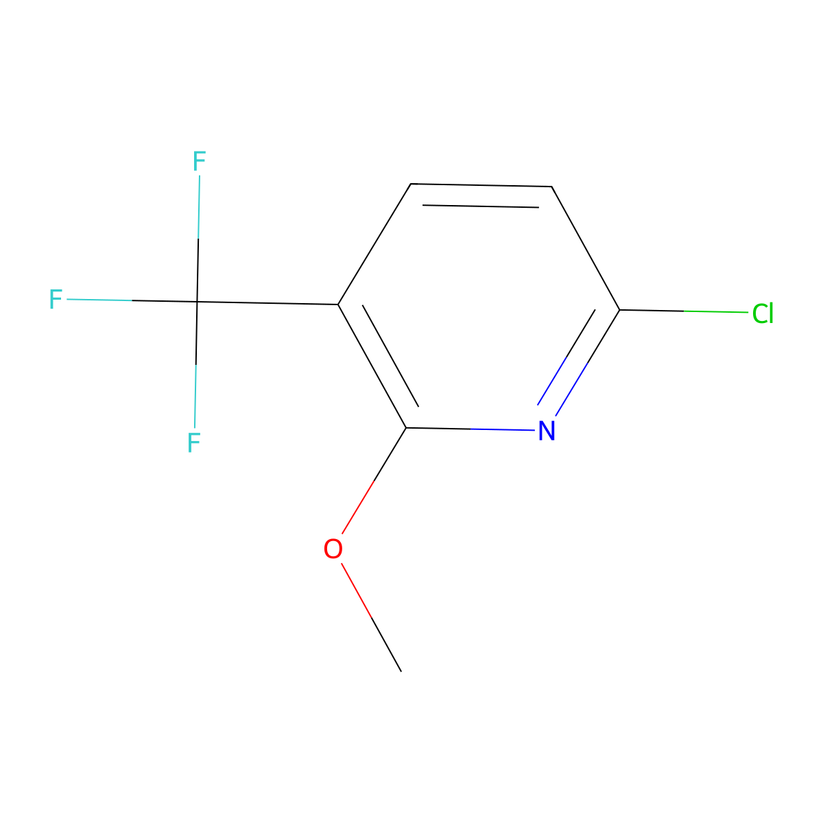 6-Chloro-2-methoxy-3-(trifluoromethyl)pyridine molecular structure, CAS 136353-04-3