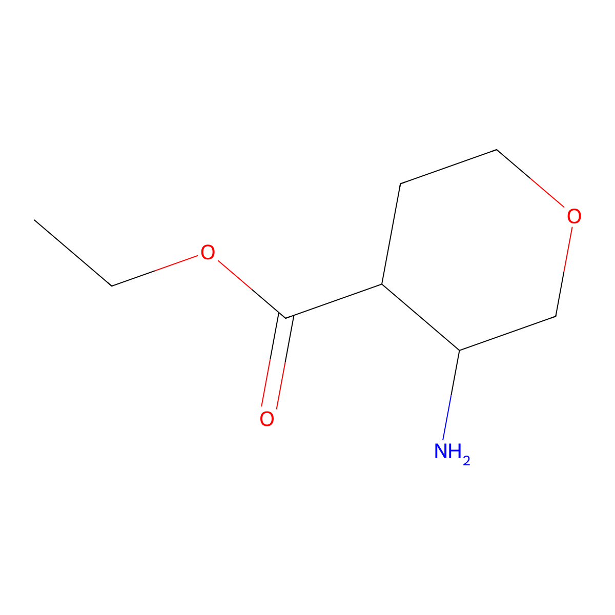 rac-ethyl (3R,4R)-3-aminooxane-4-carboxylate molecular structure, CAS 1363594-87-9
