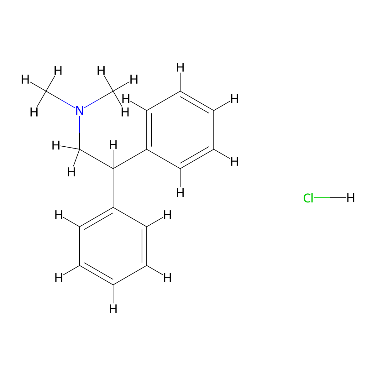 Benzeneethanamine, N,N-dimethyl-beta-phenyl-, hydrochloride (1:1) molecular structure, CAS 13636-10-7