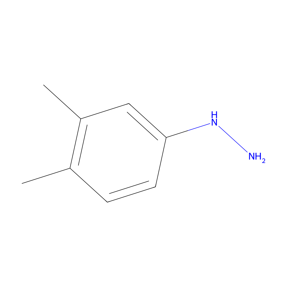 1-(3,4-Dimethylphenyl)hydrazine molecular structure, CAS 13636-53-8