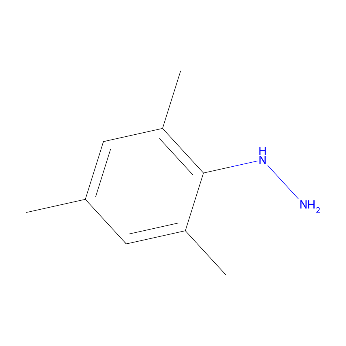 Mesitylhydrazine molecular structure, CAS 13636-54-9