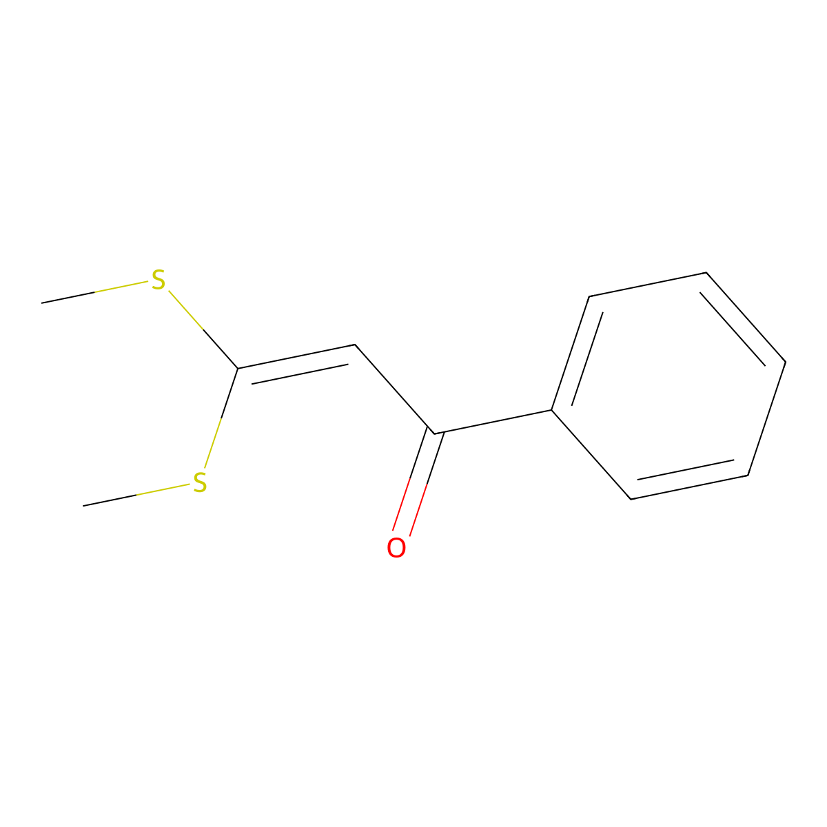3,3-Bis(methylsulfanyl)-1-phenylprop-2-en-1-one molecular structure, CAS 13636-88-9