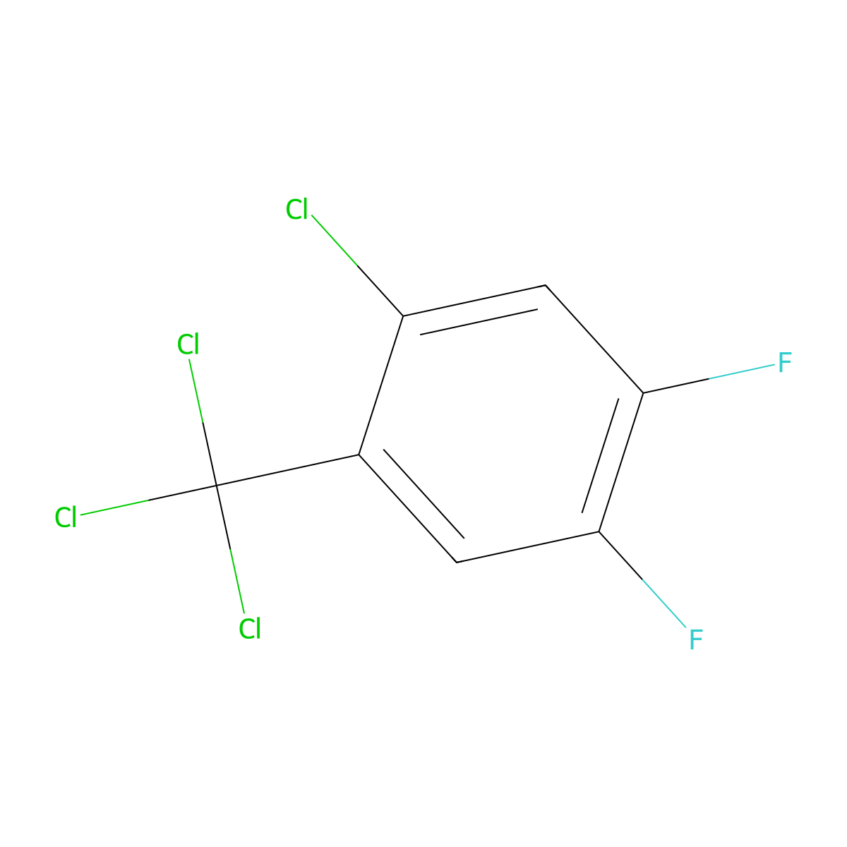 Benzene, 1-chloro-4,5-difluoro-2-(trichloromethyl)- molecular structure, CAS 136364-59-5