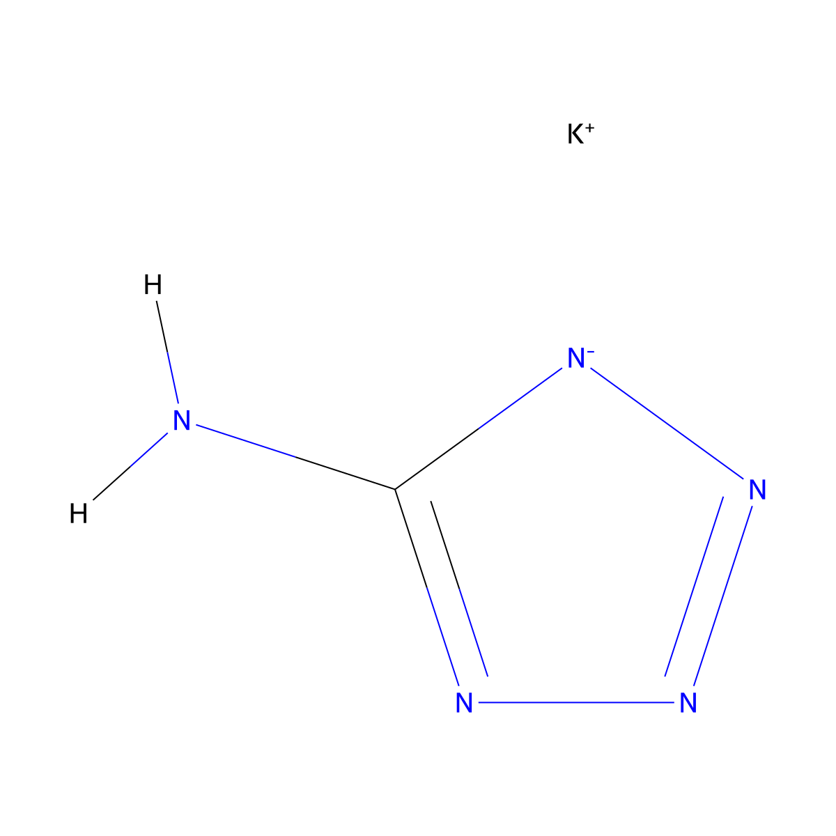 5-Amino-1H-tetrazole potassium salt molecular structure, CAS 136369-04-5