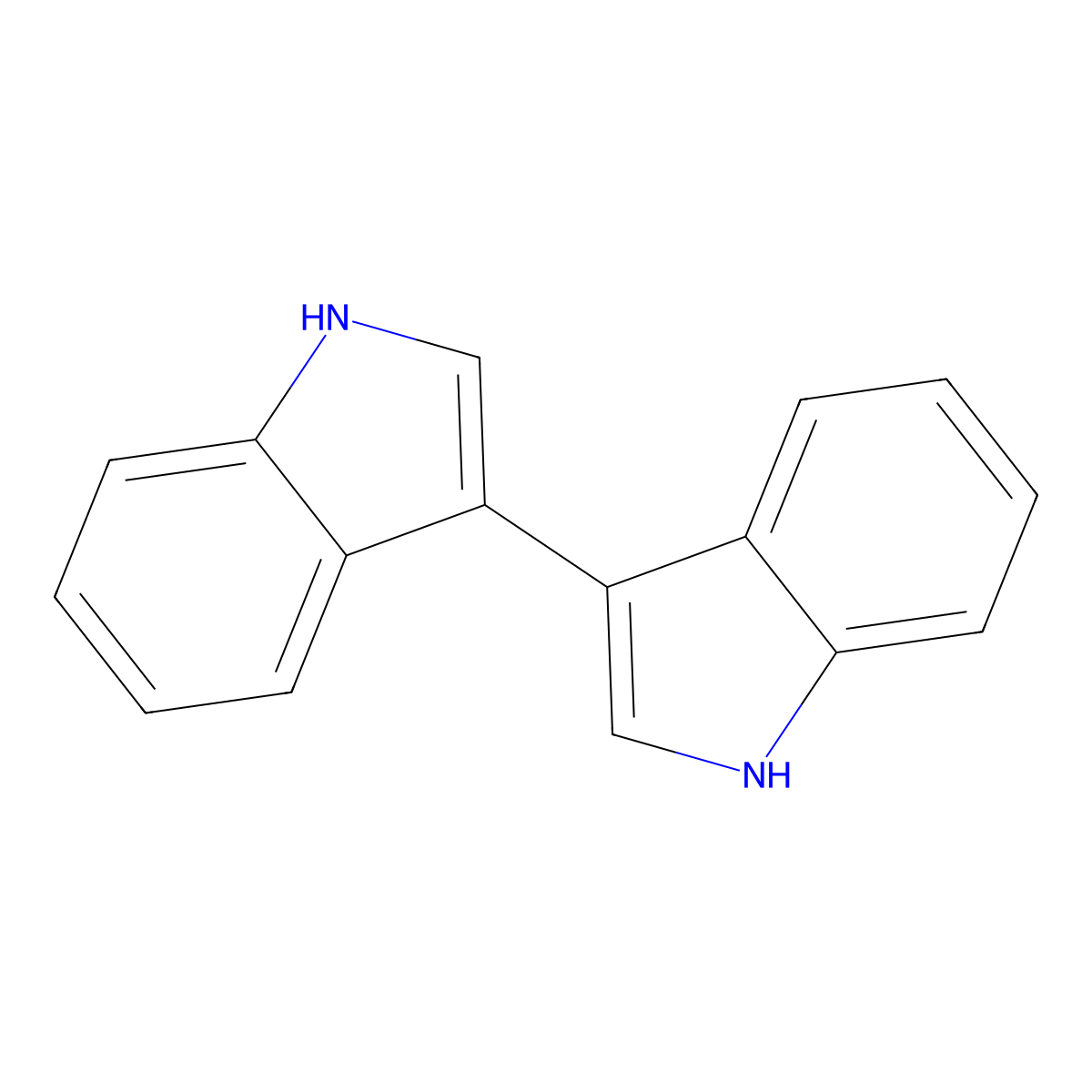 1H,1'H-(3,3')biindolyl molecular structure, CAS 13637-37-1