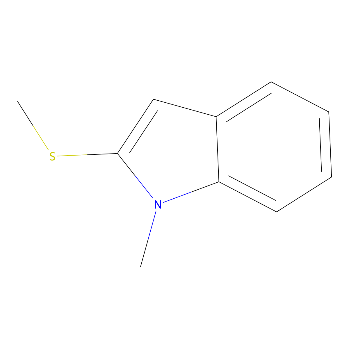 1-Methyl-2-(methylthio)-1H-indole molecular structure, CAS 13637-44-0
