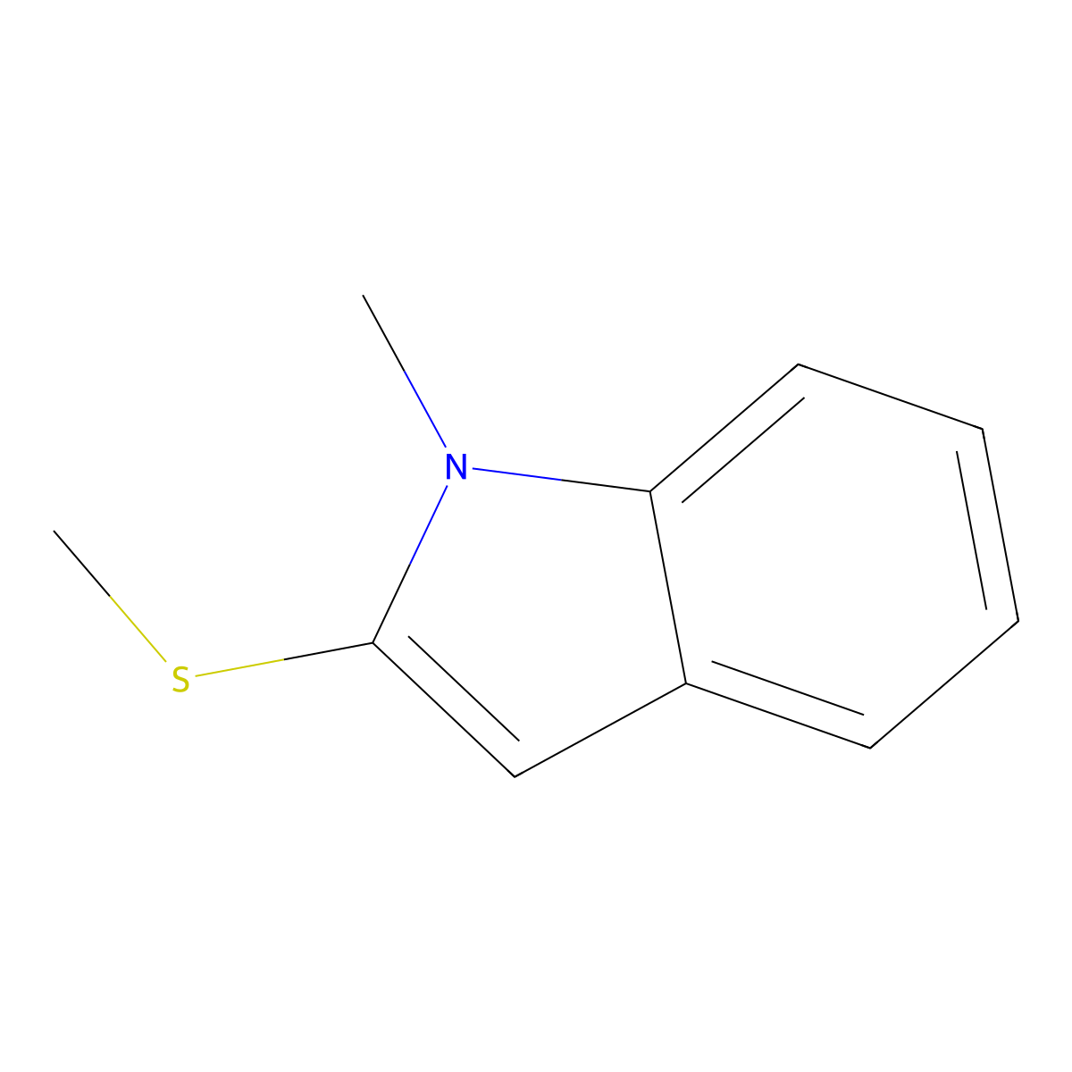 1-Methyl-2-(methylthio)-1H-indole molecular structure, CAS 13637-44-0
