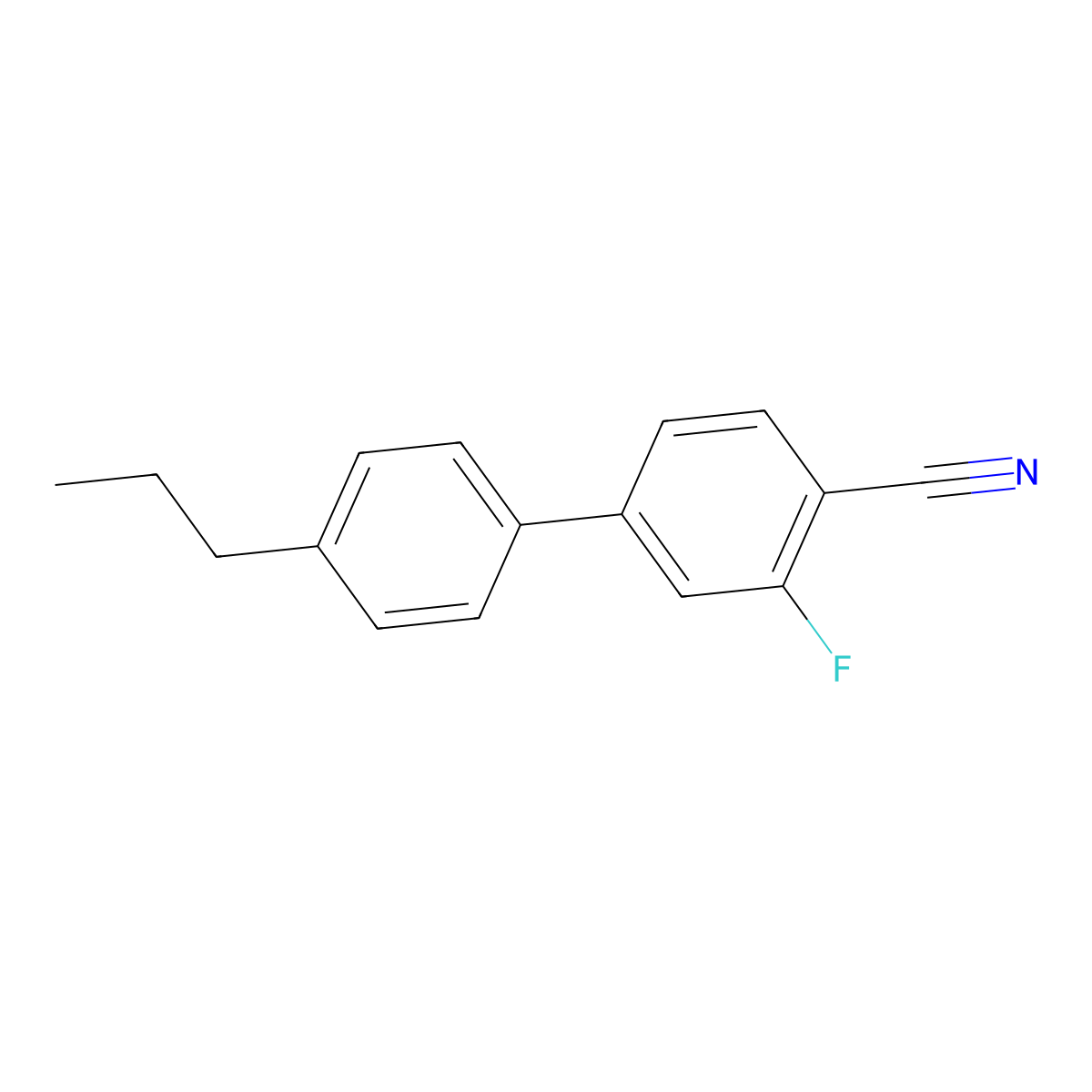 2-Fluoro-4-(4-propylphenyl)benzonitrile molecular structure, CAS 136370-16-6