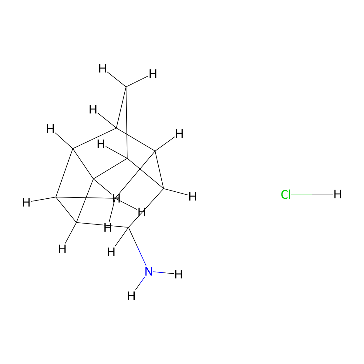 1,2,4-Ethanylylidene-1H-cyclobuta(cd)pentalen-3-amine, octahydro-, hydrochloride molecular structure, CAS 136375-78-5
