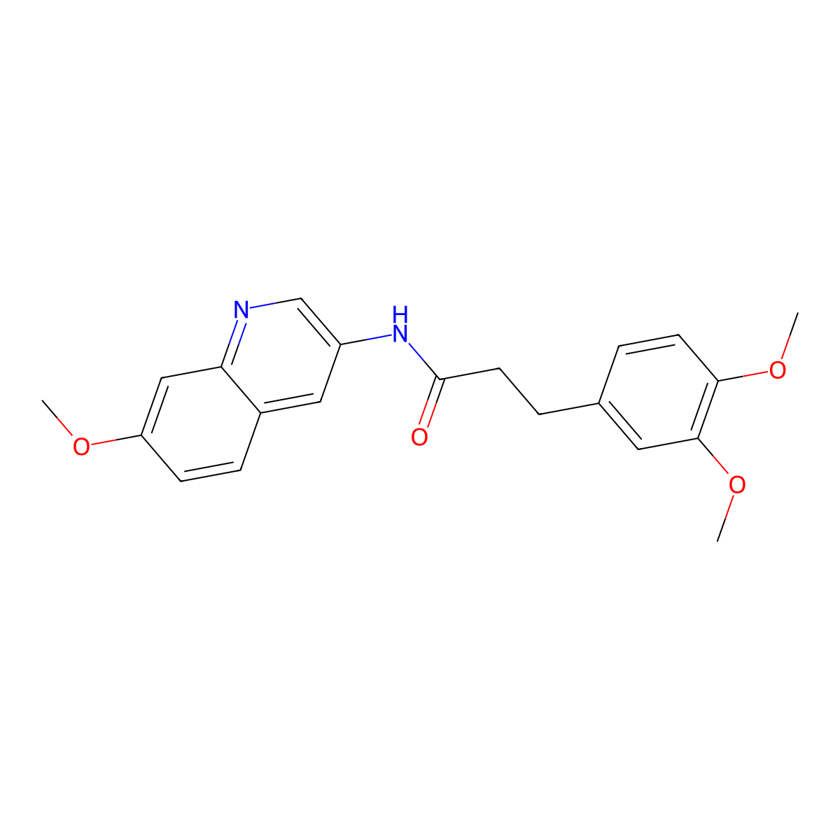 3-(3,4-dimethoxyphenyl)-N-(7-methoxyquinolin-3-yl)propanamide molecular structure, CAS 1363796-06-8