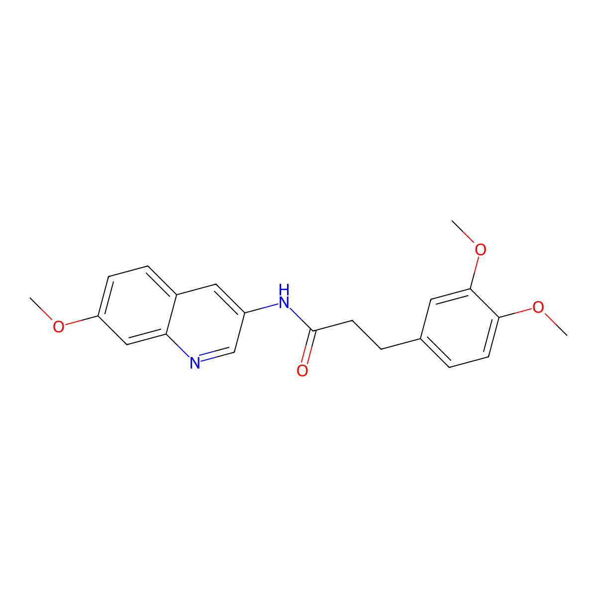 3-(3,4-dimethoxyphenyl)-N-(7-methoxyquinolin-3-yl)propanamide molecular structure, CAS 1363796-06-8