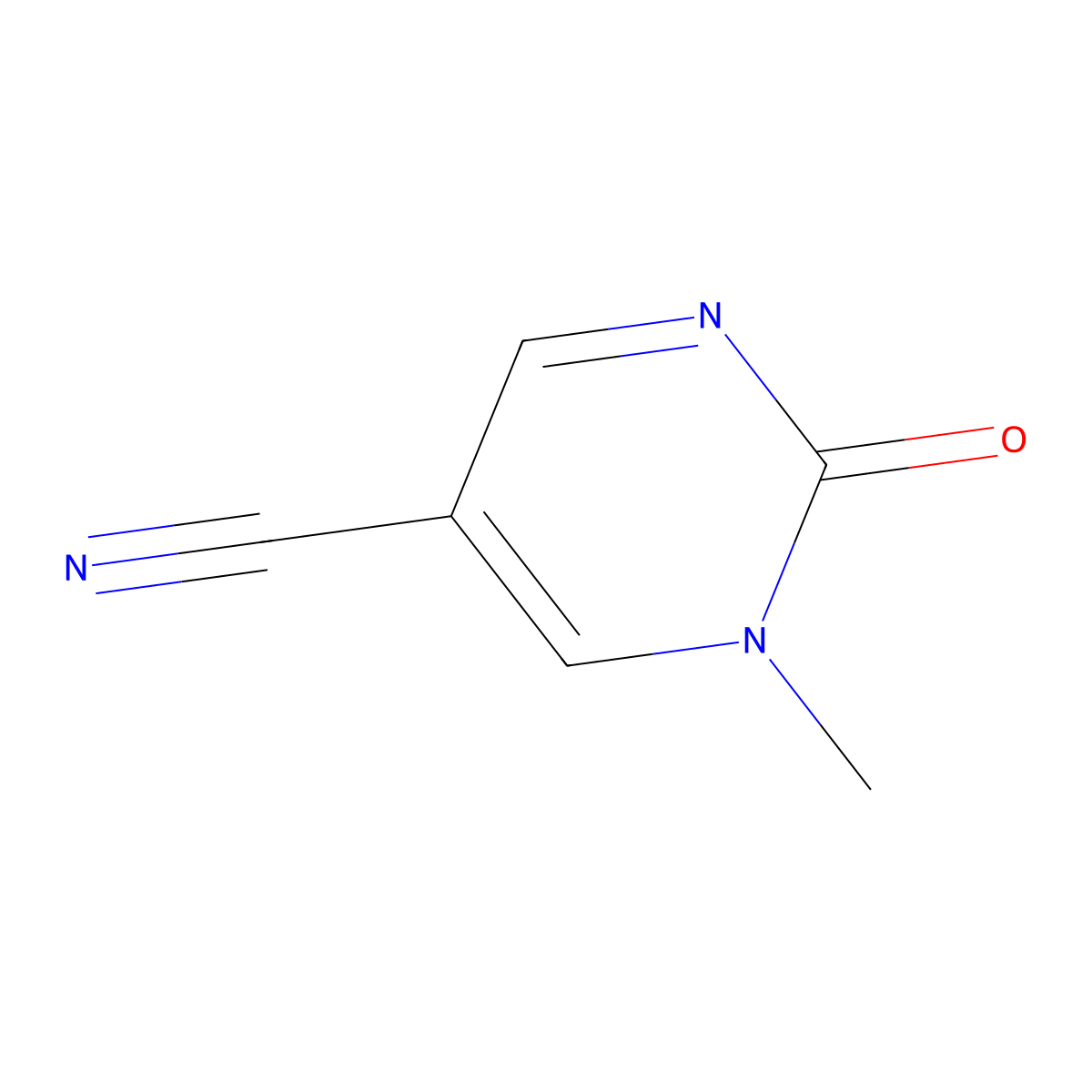 1-Methyl-2-oxo-1,2-dihydropyrimidine-5-carbonitrile molecular structure, CAS 13638-15-8
