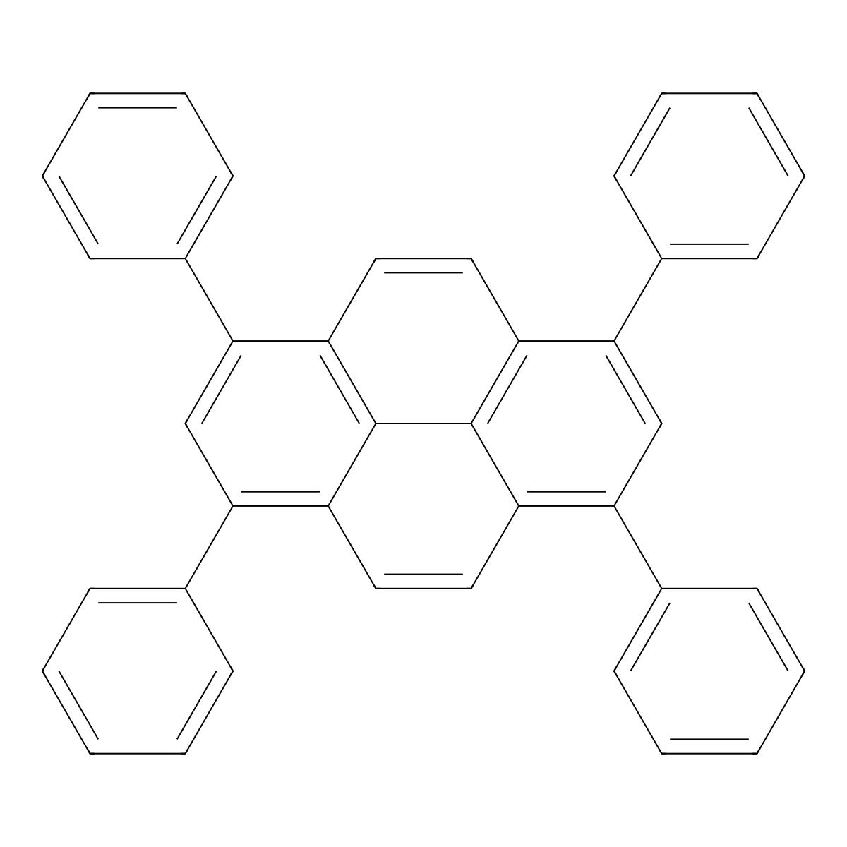 1,3,6,8-Tetraphenylpyrene molecular structure, CAS 13638-82-9
