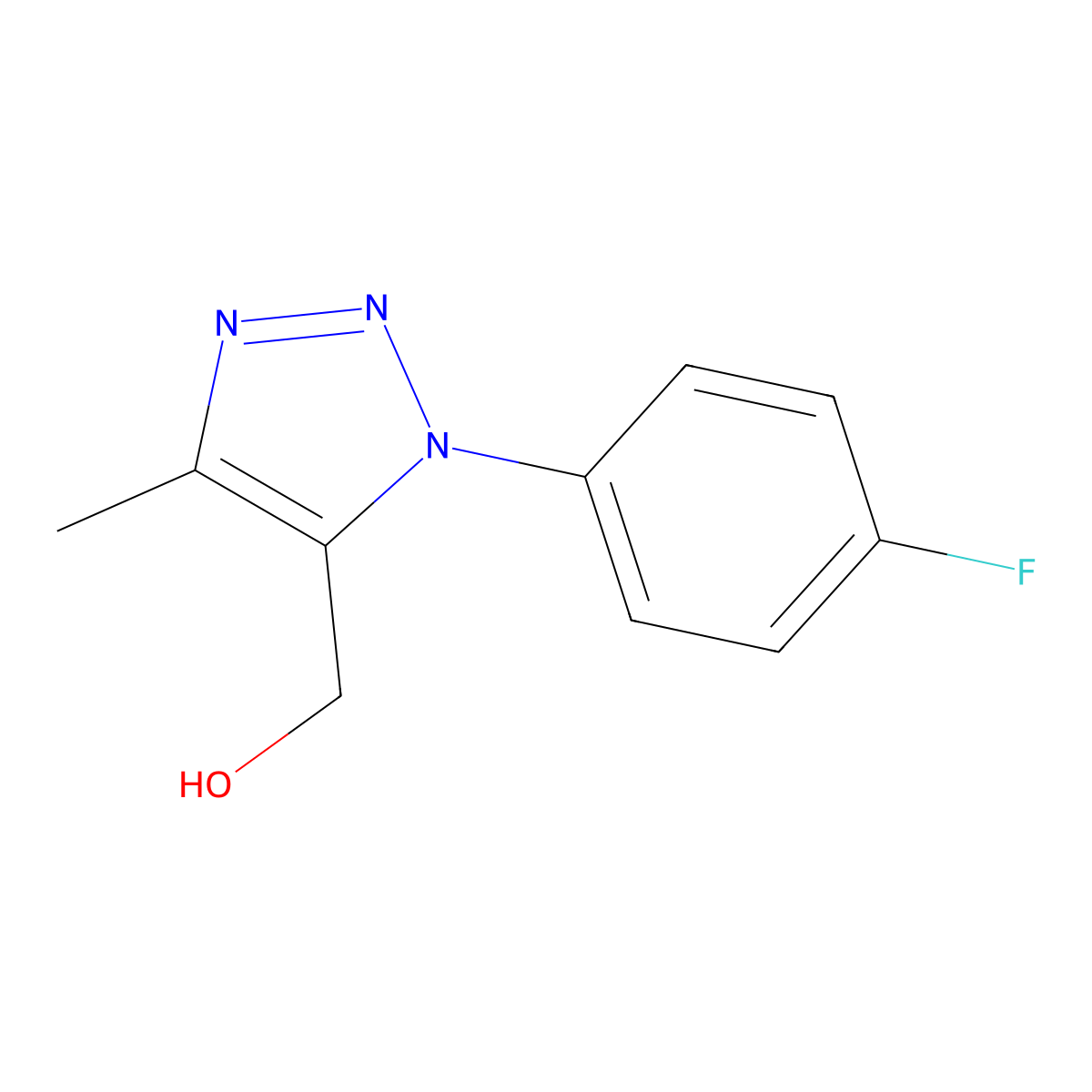(1-(4-Fluorophenyl)-4-methyl-1H-1,2,3-triazol-5-yl)methanol molecular structure, CAS 136380-10-4