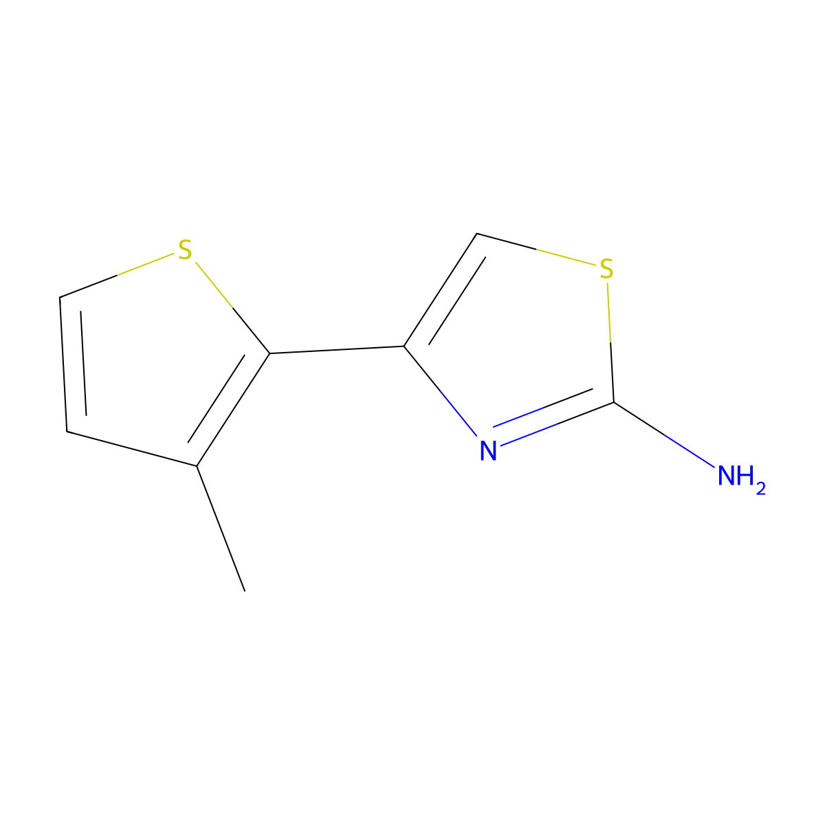 4-(3-Methylthiophen-2-yl)-1,3-thiazol-2-amine molecular structure, CAS 136382-16-6