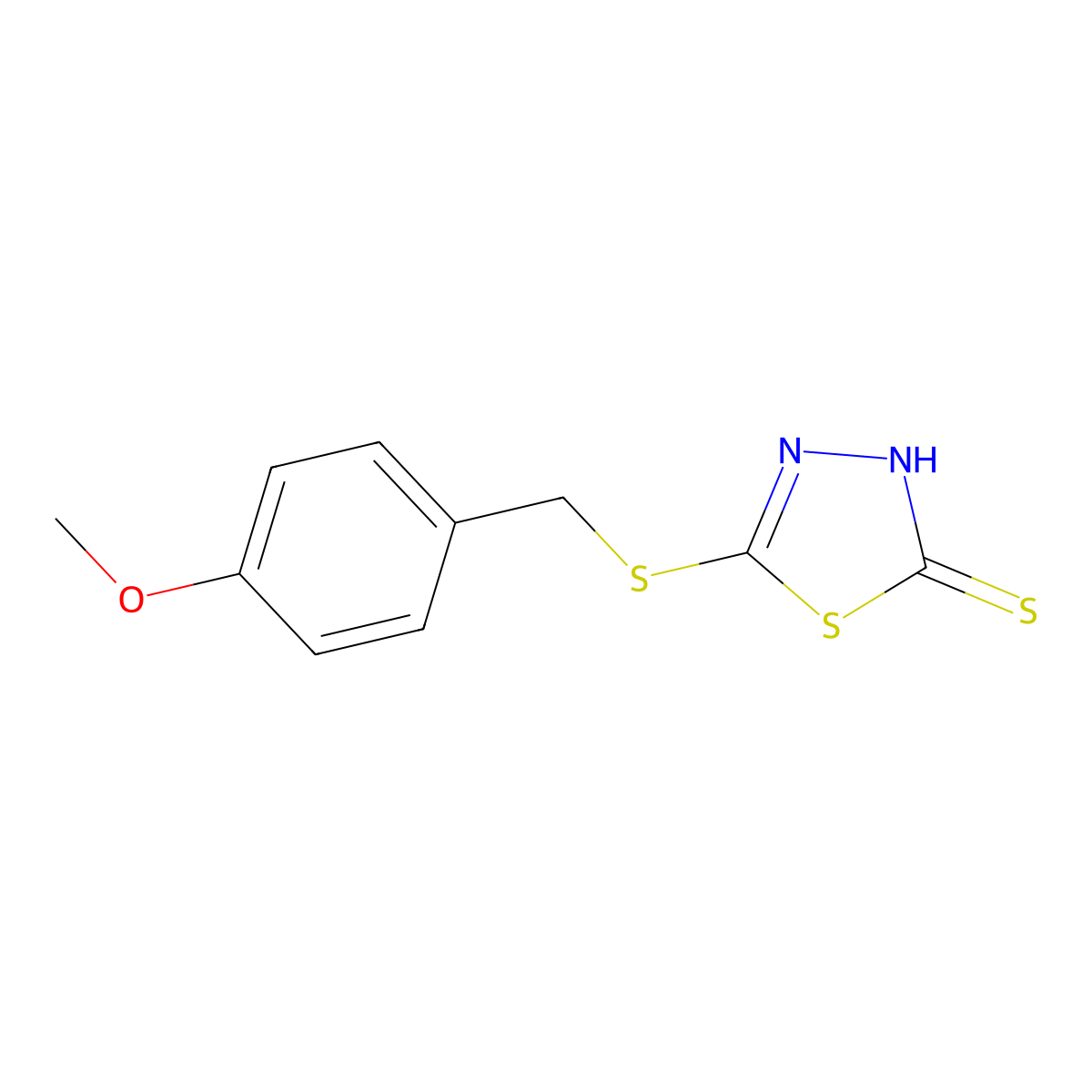 5-{[(4-Methoxyphenyl)methyl]sulfanyl}-1,3,4-thiadiazole-2-thiol molecular structure, CAS 136384-20-8