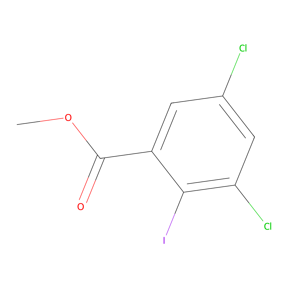 Methyl 3,5-dichloro-2-iodobenzoate molecular structure, CAS 1363845-32-2