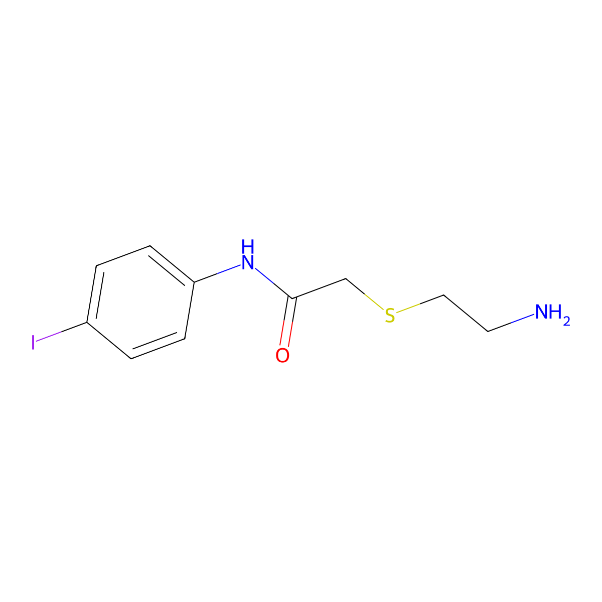 2-[(2-Aminoethyl)sulfanyl]-N-(4-iodophenyl)acetamide molecular structure, CAS 1363852-89-4