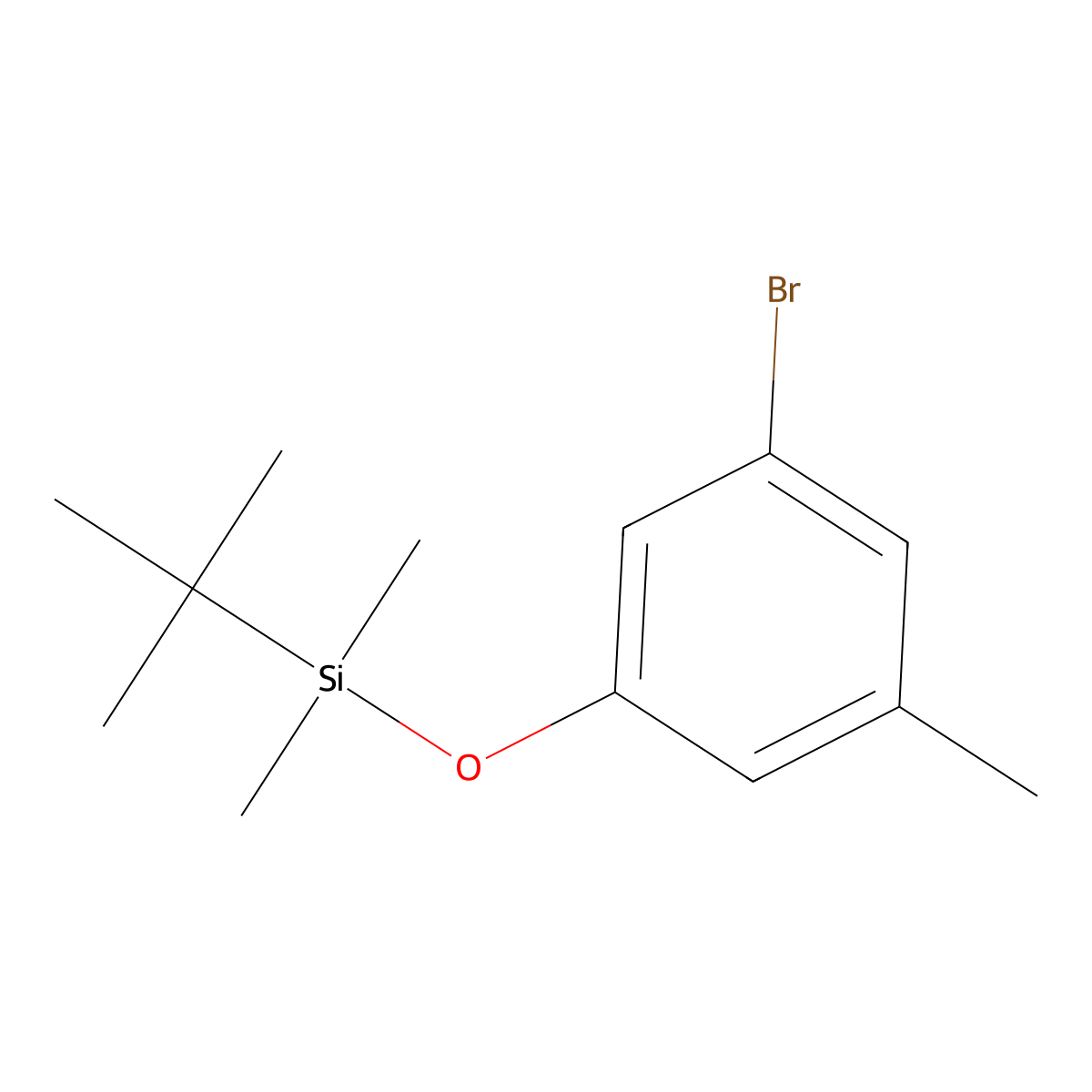 1-Bromo-3-(((1,1-dimethylethyl)dimethylsilyl)oxy)-5-methylbenzene molecular structure, CAS 136386-75-9