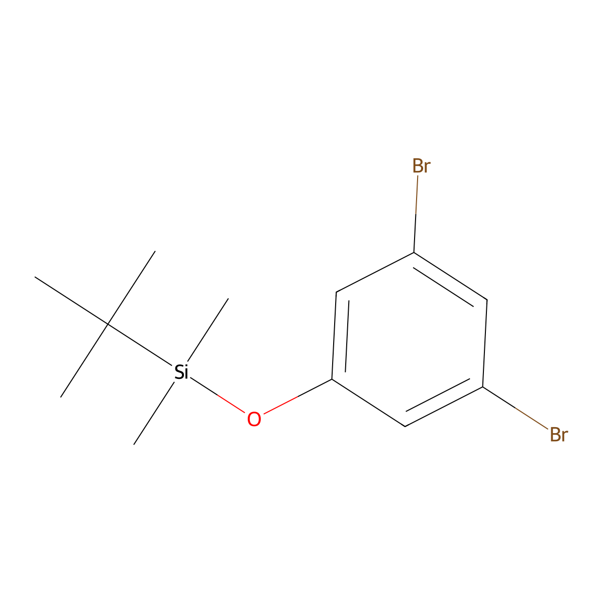 Tert-butyl(3,5-dibromophenoxy)dimethylsilane molecular structure, CAS 136386-79-3
