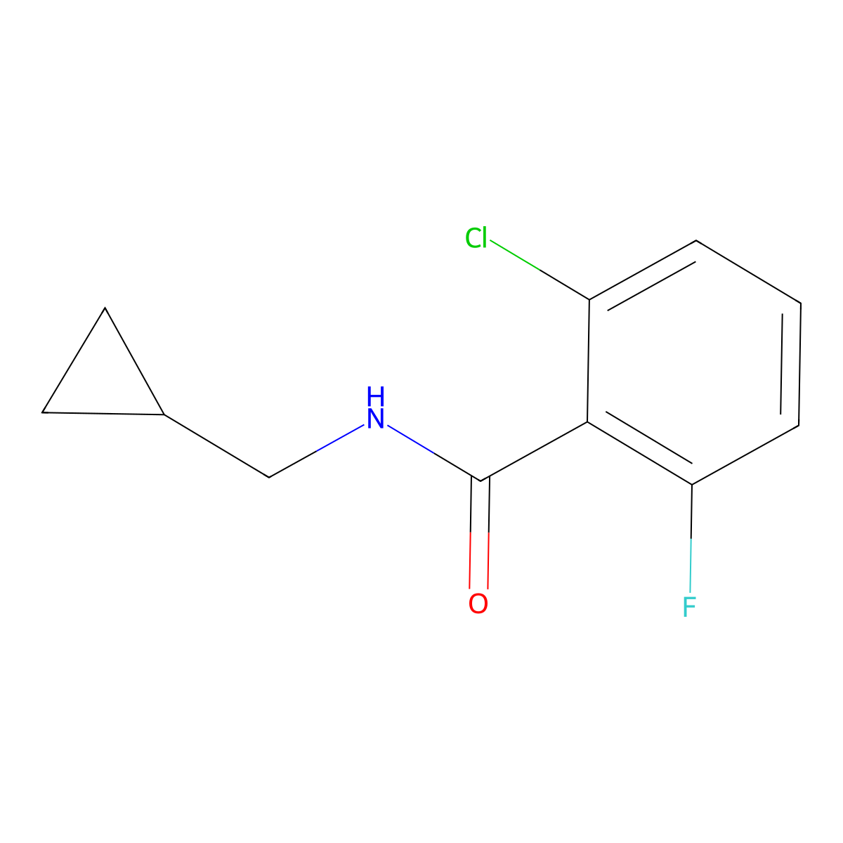 2-chloro-N-(cyclopropylmethyl)-6-fluorobenzamide molecular structure, CAS 1363894-51-2