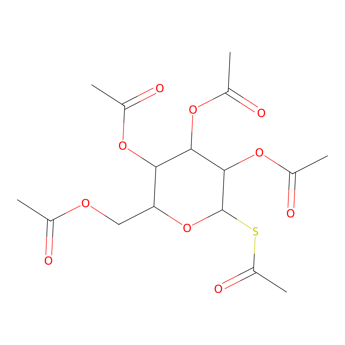 1-Thio-beta-D-glucose pentaacetate molecular structure, CAS 13639-50-4