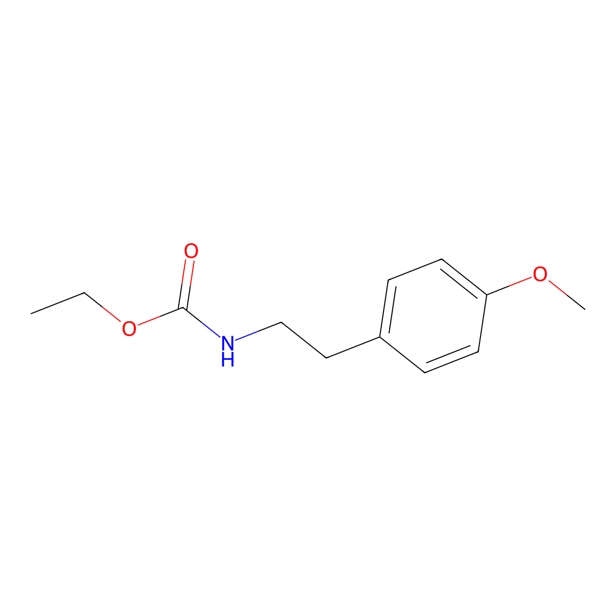 Ethyl [2-(4-methoxyphenyl)ethyl]carbamate molecular structure, CAS 136390-01-7