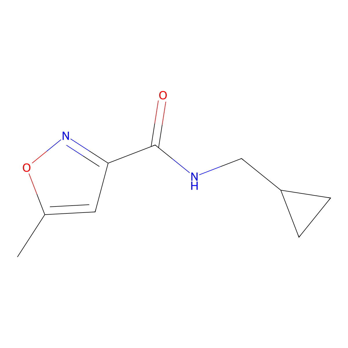 N-(cyclopropylmethyl)-5-methyl-1,2-oxazole-3-carboxamide molecular structure, CAS 1363912-88-2