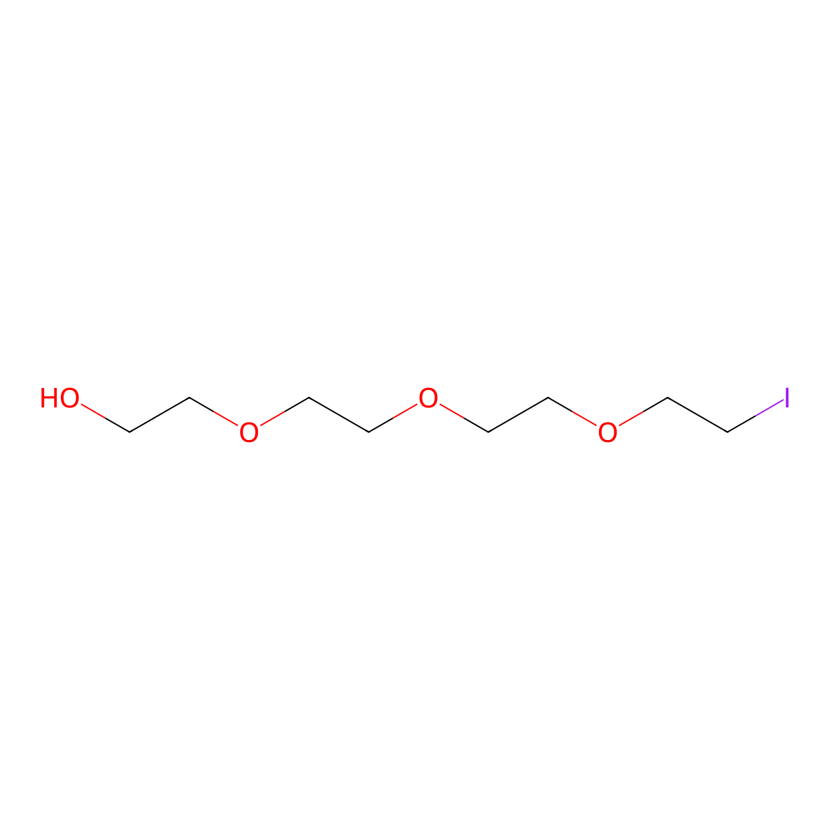 2-(2-(2-(2-Iodoethoxy)ethoxy)ethoxy)ethanol molecular structure, CAS 136399-06-9
