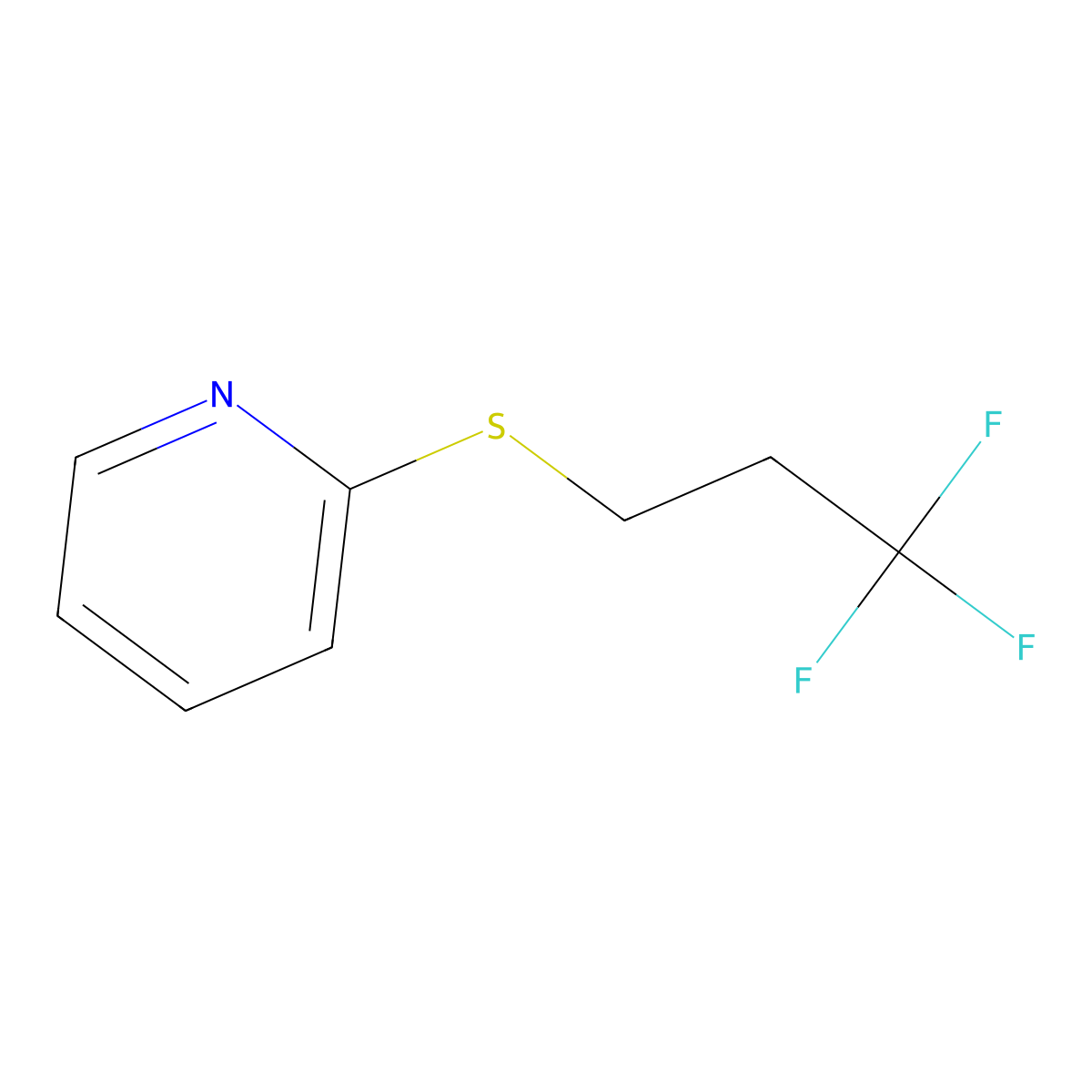 2-(3,3,3-Trifluoropropylsulfanyl)pyridine molecular structure, CAS 1363990-52-6