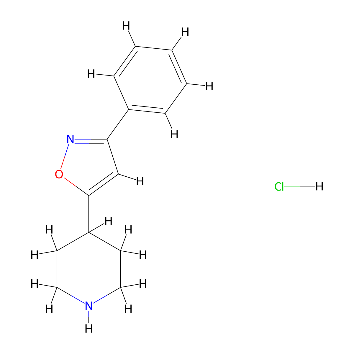 3-Phenyl-5-(piperidin-4-yl)isoxazole hydrochloride molecular structure, CAS 1363994-23-3