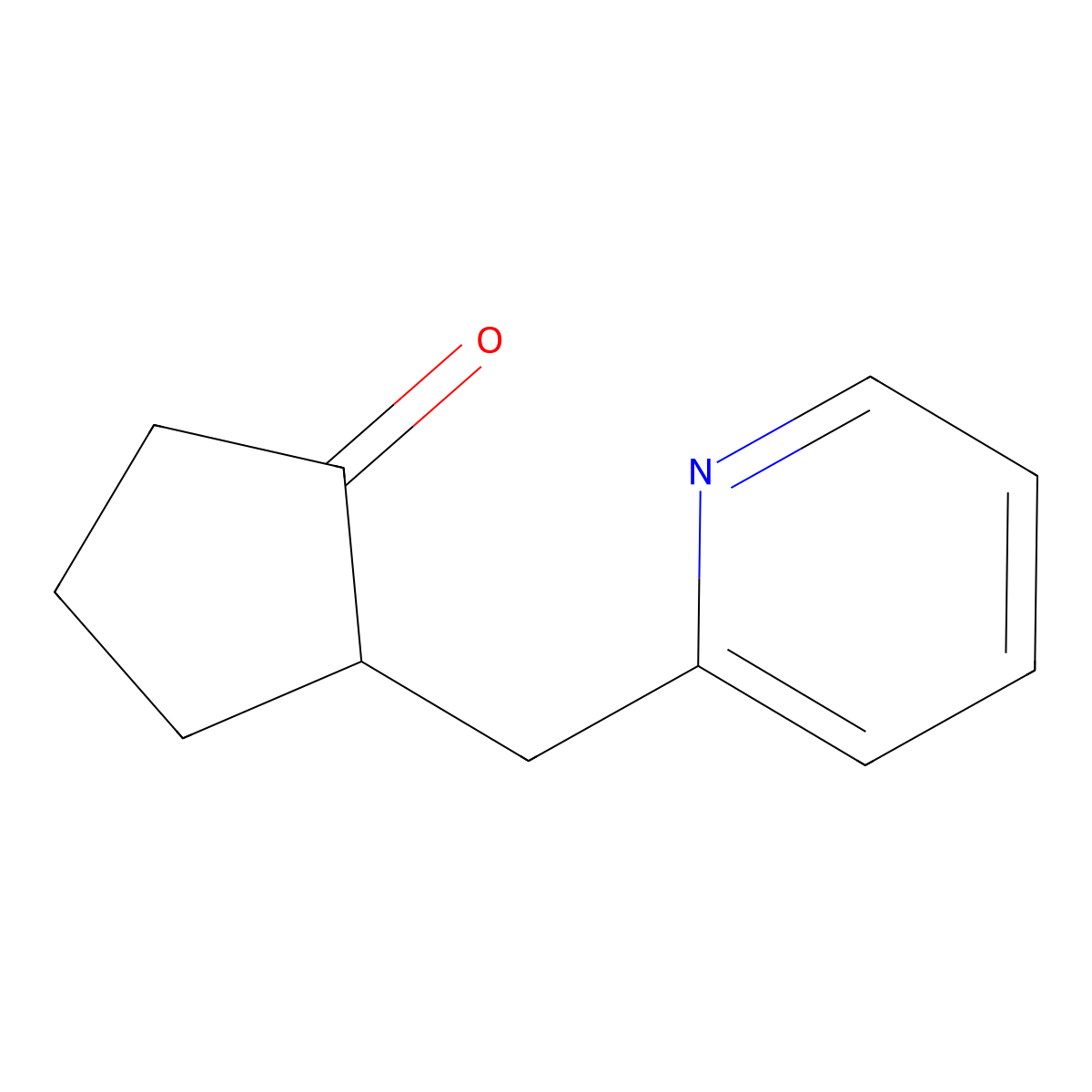 Cyclopentanone, 2-(2-pyridylmethyl)- molecular structure, CAS 13640-55-6