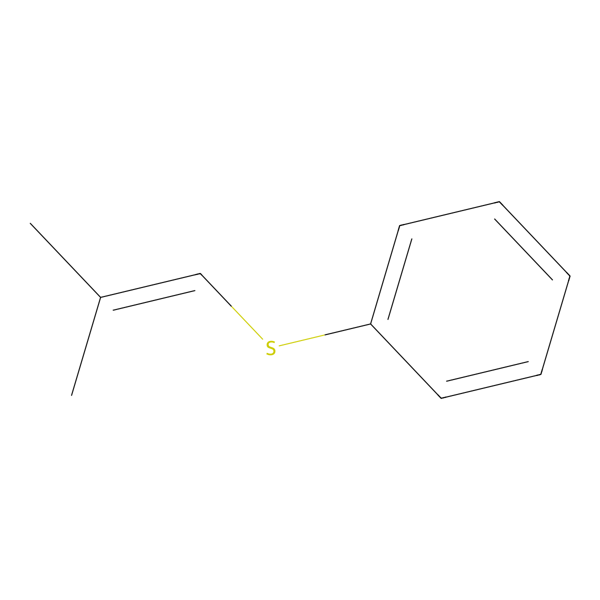 Benzene, [(2-methyl-1-propenyl)thio]- molecular structure, CAS 13640-71-6