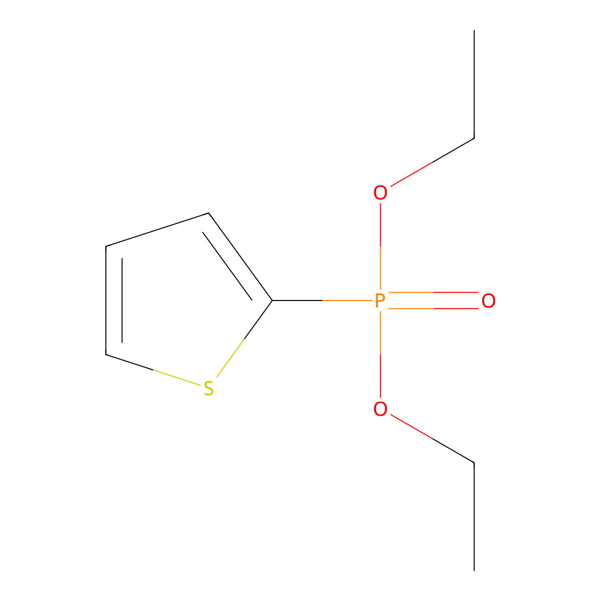 2-Diethylphosphonothiophene molecular structure, CAS 13640-95-4