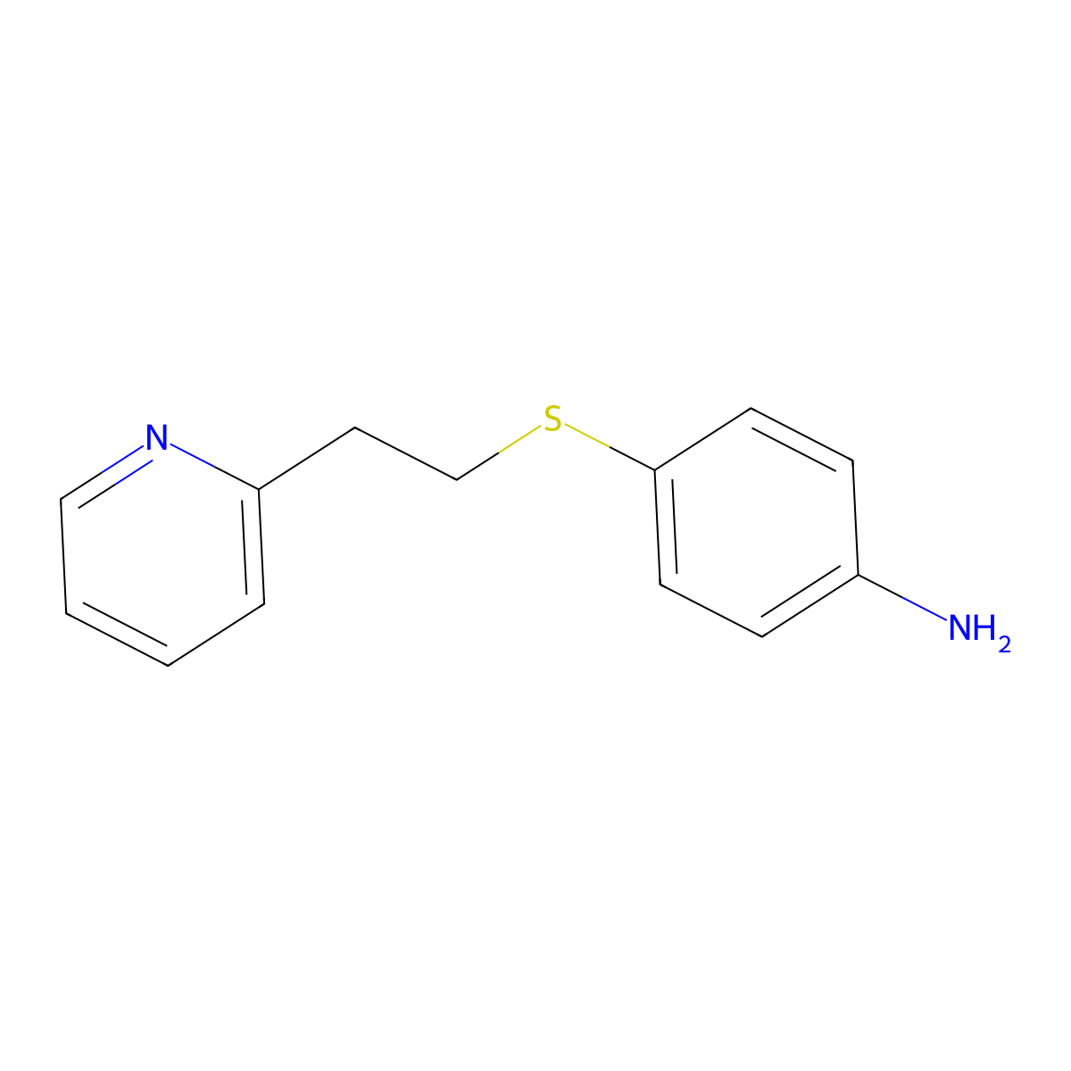 (4-{[2-(2-Pyridinyl)ethyl]thio}phenyl)amine molecular structure, CAS 136401-56-4