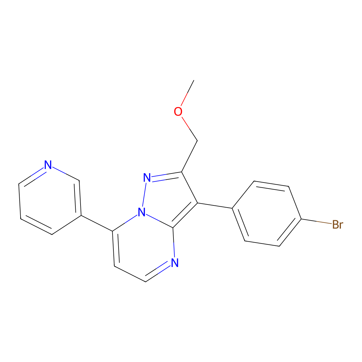 [3-(4-Bromophenyl)-7-(3-pyridyl)pyrazolo[1,5-a]pyrimidin-2-yl]methyl methyl ether molecular structure, CAS 1364013-41-1