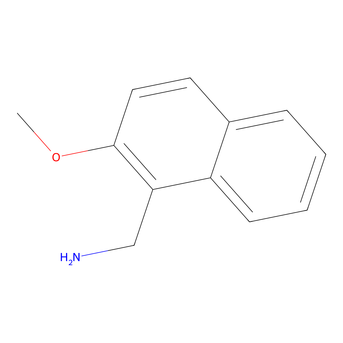 (2-Methoxynaphthalen-1-yl)methanamine molecular structure, CAS 136402-93-2