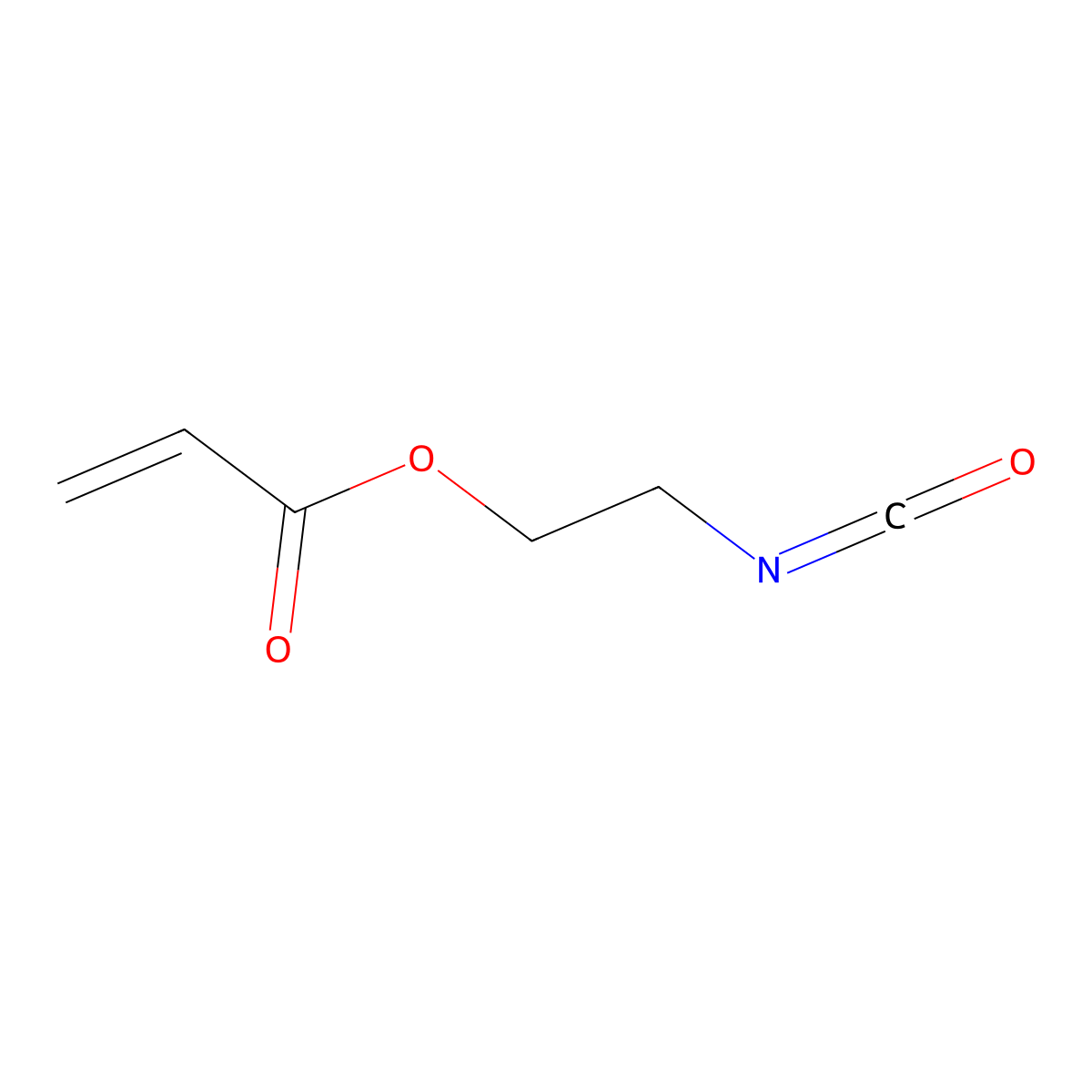 2-Propenoic acid, 2-isocyanatoethyl ester molecular structure, CAS 13641-96-8