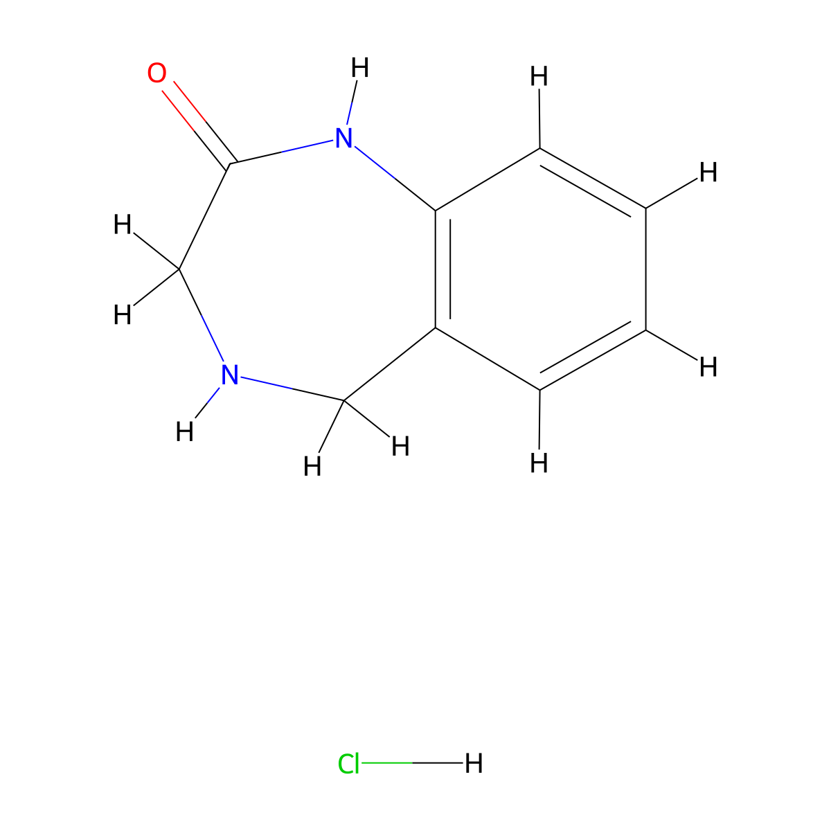 2,3,4,5-tetrahydro-1H-1,4-benzodiazepin-2-one hydrochloride molecular structure, CAS 1364122-92-8