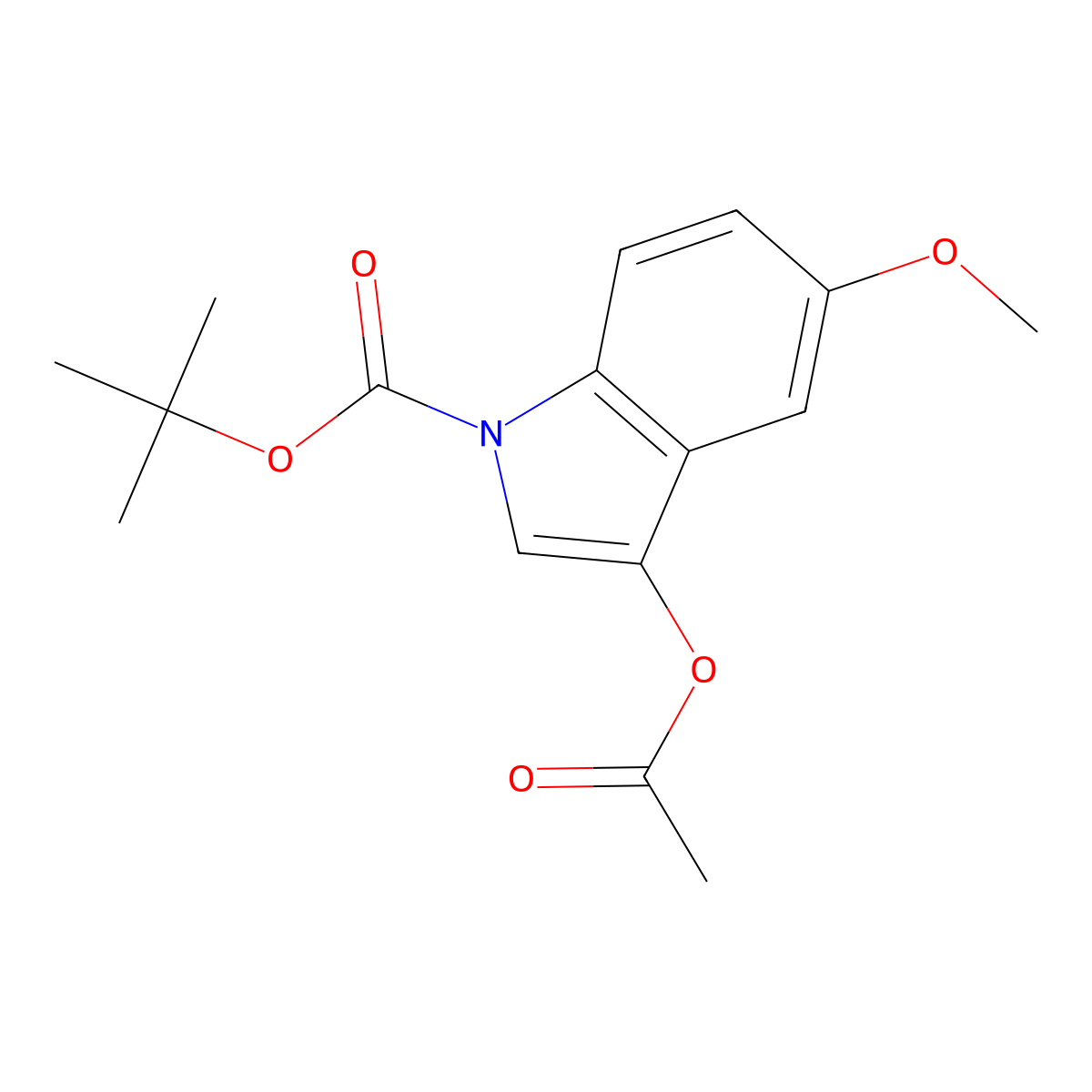 1H-Indole-1-carboxylic acid, 3-(acetyloxy)-5-methoxy-, 1,1-dimethylethyl ester molecular structure, CAS 1364199-73-4