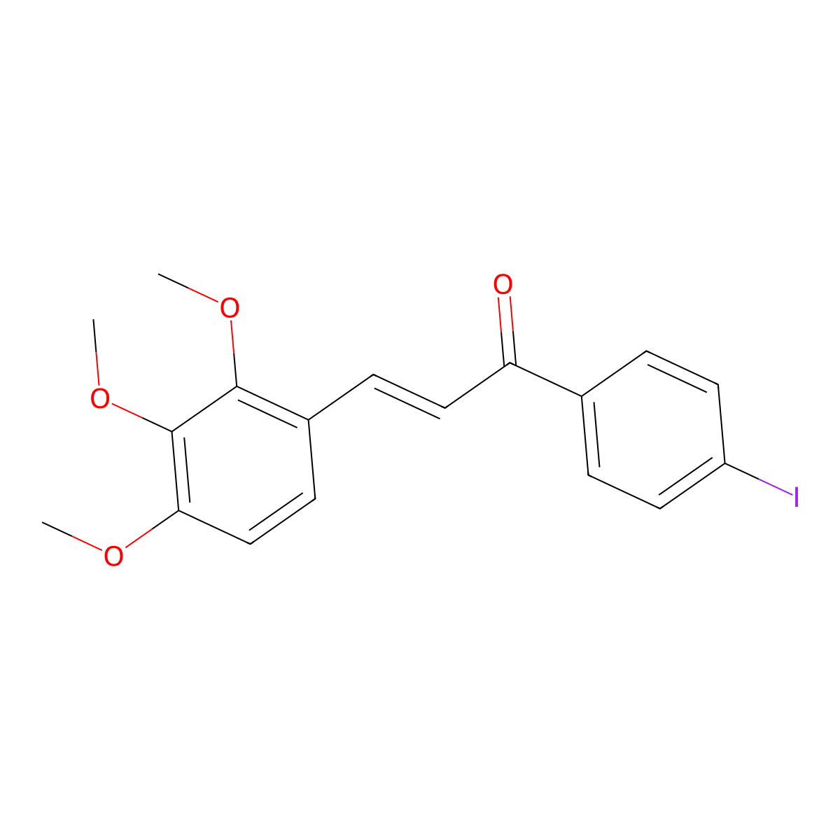 1-(4-Iodophenyl)-3-(2,3,4-trimethoxyphenyl)-2-propen-1-one molecular structure, CAS 1364206-36-9