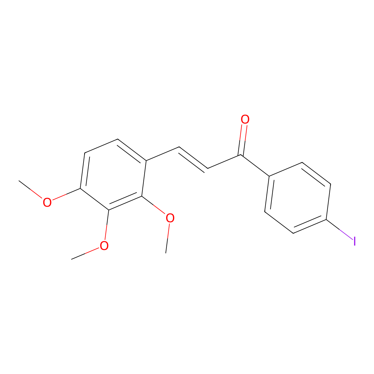 1-(4-Iodophenyl)-3-(2,3,4-trimethoxyphenyl)-2-propen-1-one molecular structure, CAS 1364206-36-9