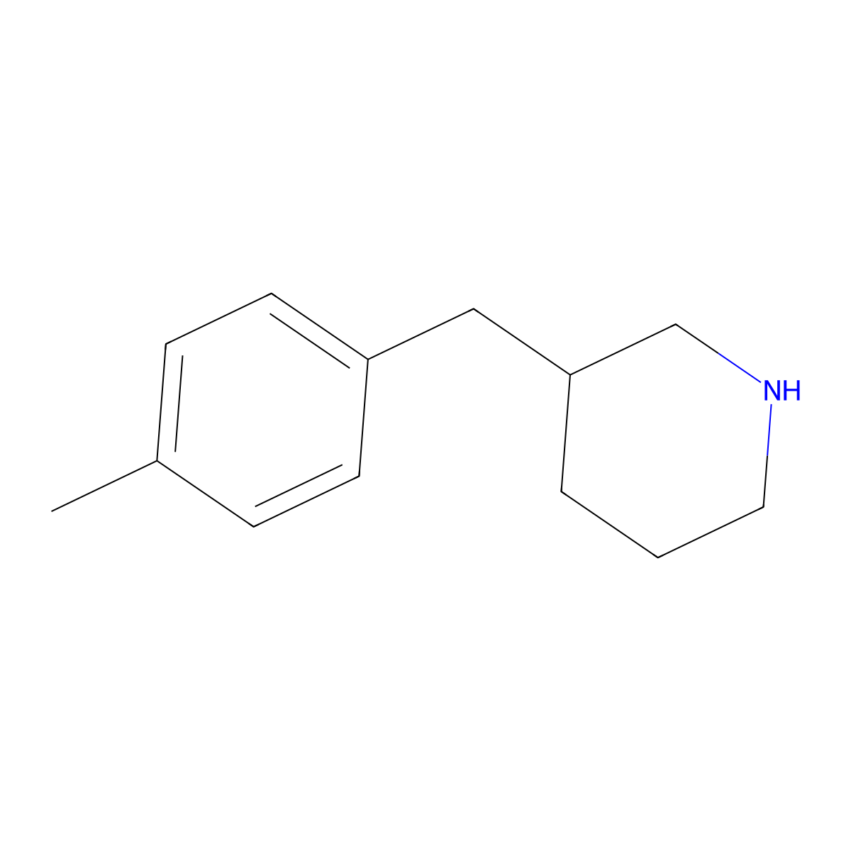 3-[(4-Methylphenyl)methyl]piperidine molecular structure, CAS 136421-81-3