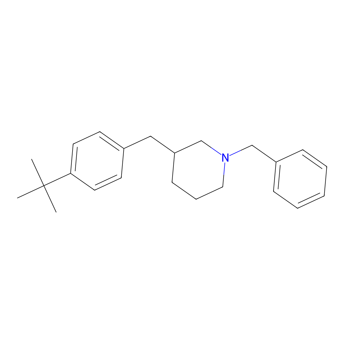 1-Benzyl-3-[(4-tert-butylphenyl)methyl]piperidine molecular structure, CAS 136421-88-0