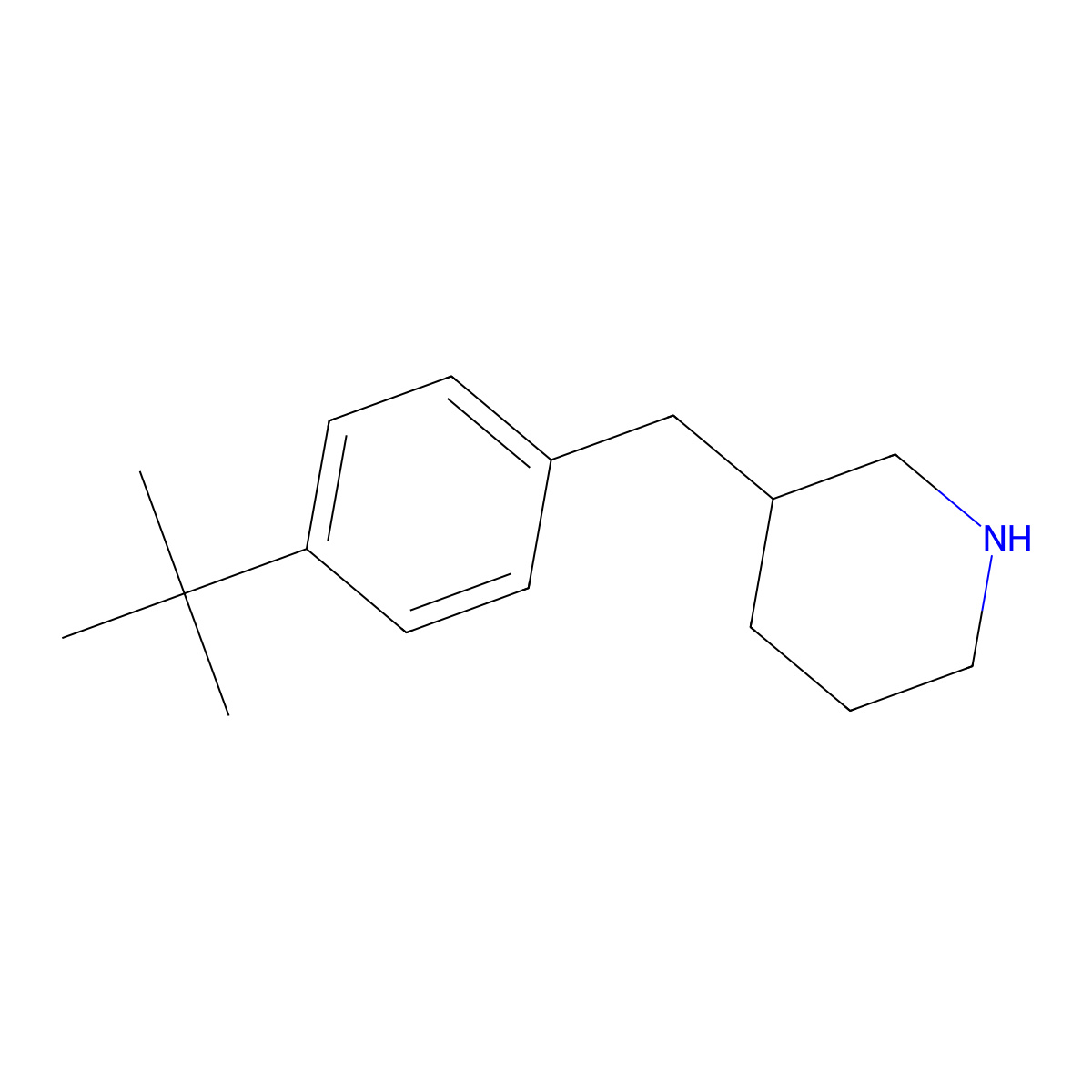 3-[(4-Tert-butylphenyl)methyl]piperidine molecular structure, CAS 136421-92-6