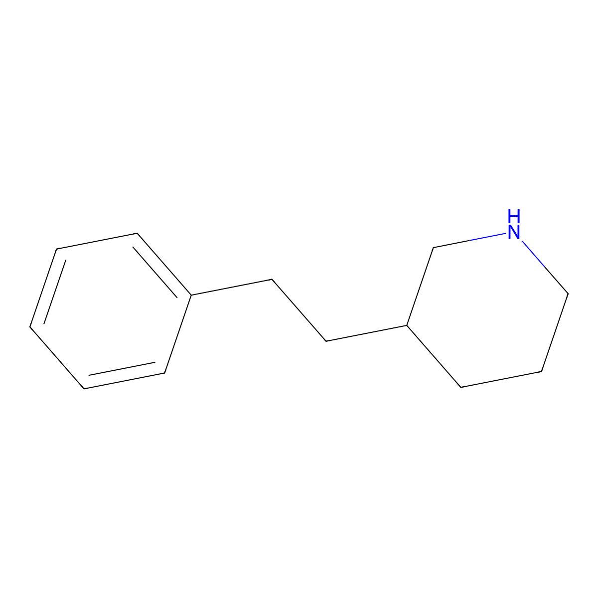 3-Phenethylpiperidine molecular structure, CAS 136423-13-7