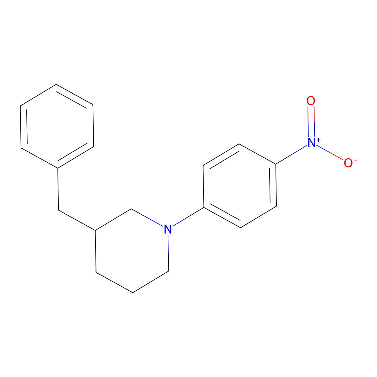 3-Benzyl-1-(4-nitrophenyl)piperidine molecular structure, CAS 136423-31-9