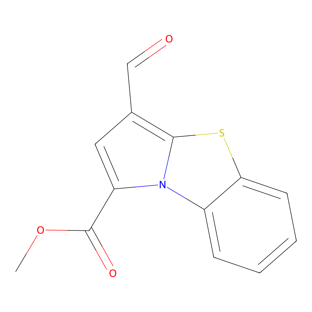 Methyl 3-formylpyrrolo[2,1-b][1,3]benzothiazole-1-carboxylate molecular structure, CAS 136427-69-5