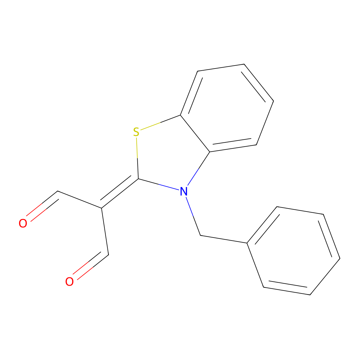 2-(3-benzylbenzo[d]thiazol-2(3H)-ylidene)malonaldehyde molecular structure, CAS 136427-78-6