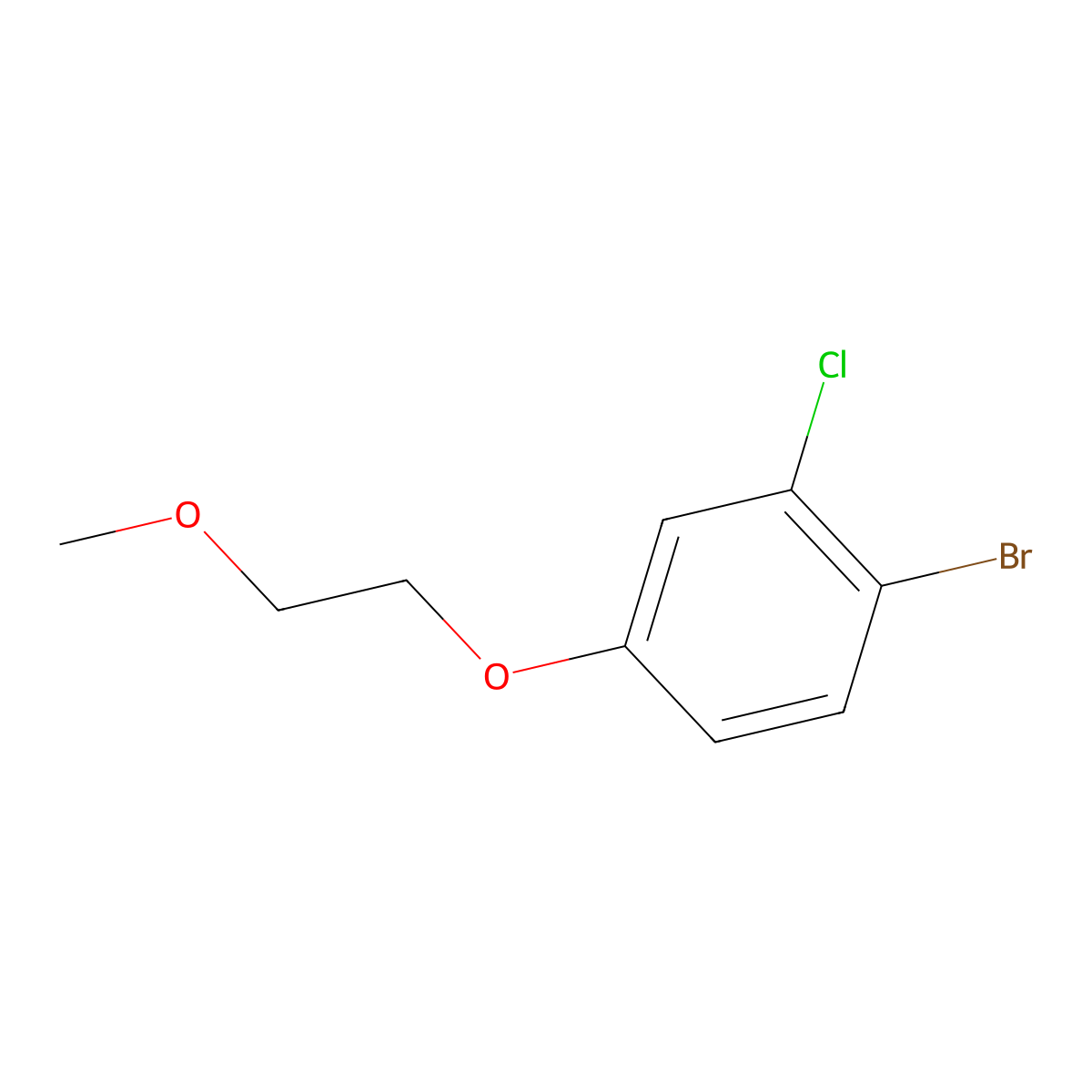 1-Bromo-2-chloro-4-(2-methoxyethoxy)benzene molecular structure, CAS 1364319-99-2